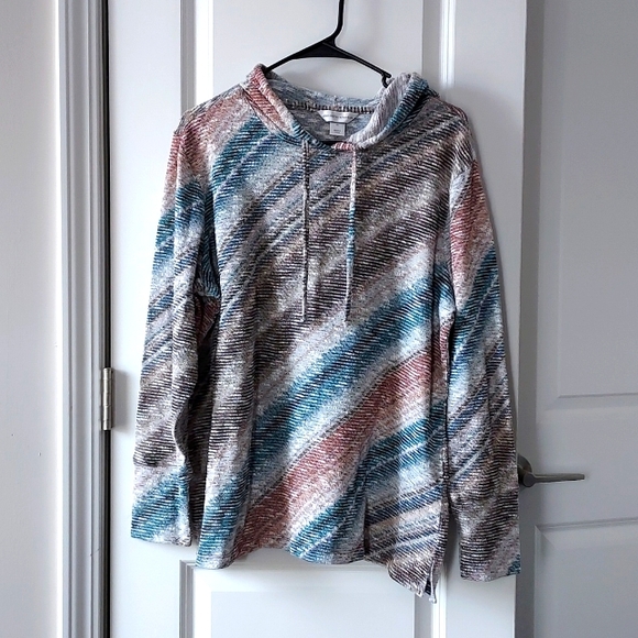 Christopher & Banks Hooded long sleeve multicolor sweater xl - Picture 1 of 11